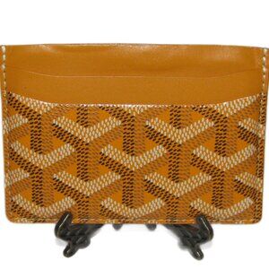 Authentic Goyard Saint-Sulpice Card Holder Wallet - Yellow Goyardine Canvas